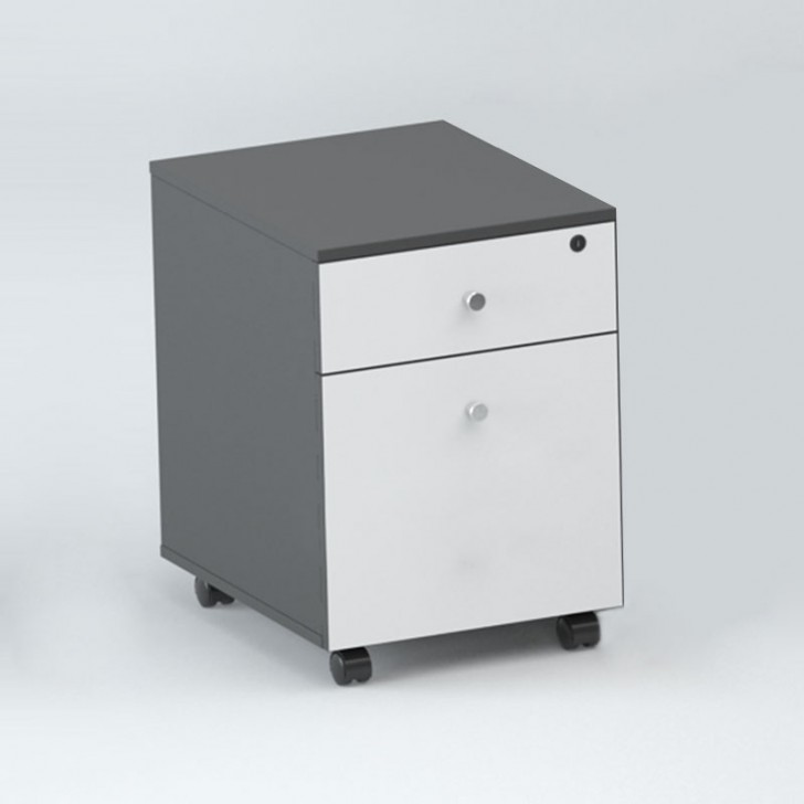 Mobile Office File Cabinet In Oak And White 2 Drawer Gt12