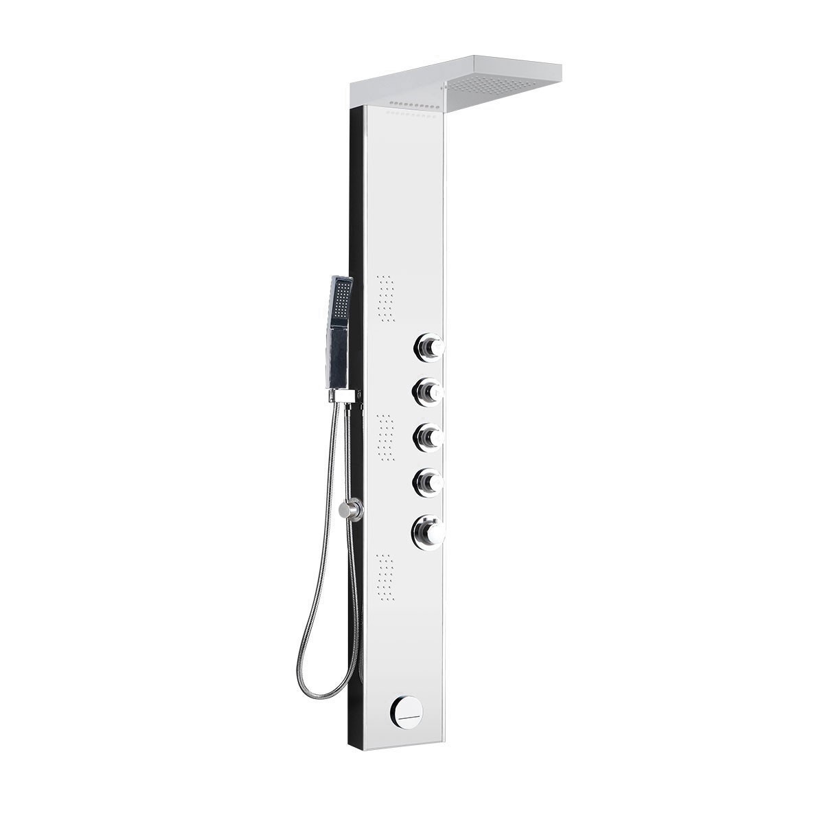 White Stainless Steel Thermostatic LED Shower Panel System (LYB-5518-BL)