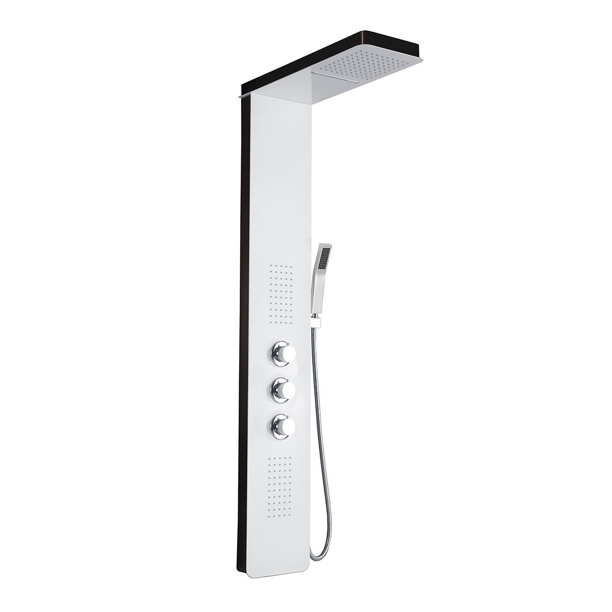 Thermostatic White Bright Shower Panel System - Stainless Steel (LYB-5523)