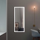 DECORAPORT 48 x 20 Inch LED Full-Length Dress Mirror with Touch Button, Black Frame, Dimmable, Cold&Warm Lights (DJ2-4820-B)