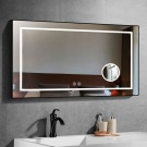 DECORAPORT 48 x 28 Inch LED Bathroom Mirror/Dress Mirror with Touch Button, Magnifier, Anti Fog, Dimmable, Horizontal Mount (D622-4828C)