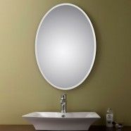 Unframed Bathroom Silvered Oval Mirror - Vertical and Beveled Edge/23 Inch x 31 Inch (YJ-70010K)