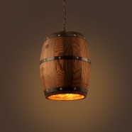 Wooden Built Rust Vintage Barrel Pendant Light (DK-7098-D1A)
