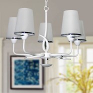 5-Light White Iron Modern Chandelier with Glass Shades (KD1202-5)