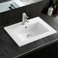 White Rectangle Ceramic Bathroom Vanity Basin (CL-4001-60)