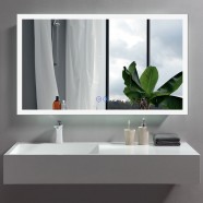DECORAPORT 48 x 28 Inch LED Bathroom Mirror with Touch Button, Anti Fog, Dimmable, Vertical & Horizontal Mount (D108-4828)