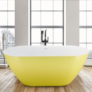 67 Inch Acrylic Freestanding Bathtub in Lemon Yellow (K123775L)