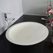 White Round Artificial Stone Above Counter Bathroom Vessel Sink (DK-HB9004)