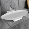 White Oval Artificial Stone Above Counter Bathroom Vessel Sink (DK-HB9032)