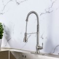 Brushed Nickel Finished Brass Kitchen Faucet - Pull Out Spray Head (82H39-BN)