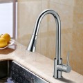 Chrome Finished Brass Kitchen Faucet - Pull Out Spray Head (82H14-CHR)