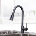 Black Bronze Finished Brass Kitchen Faucet - Pull Out Spray Head (82H14-ORB)