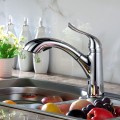 Chrome Finished Brass Kitchen Faucet - Pull Out Spray Head (82H22-CHR-N)