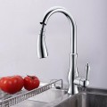 Brushed Nickel Finished Brass Kitchen Faucet - Pull Out Spray Head (D008CH)