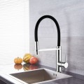 Chrome Kitchen Faucet with Black Flexible Hose (YDL0002)