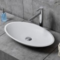White Oval Artificial Stone Above Counter Bathroom Vessel Sink (DK-HB9006)