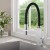 Chrome Kitchen Faucet with Black Flexible Hose (YDL0003)