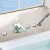 Deck-mount Three Handle Waterfall Roman Tub Faucet with Hand Shower - Brass with Chrome Finish (85H09-CHR)