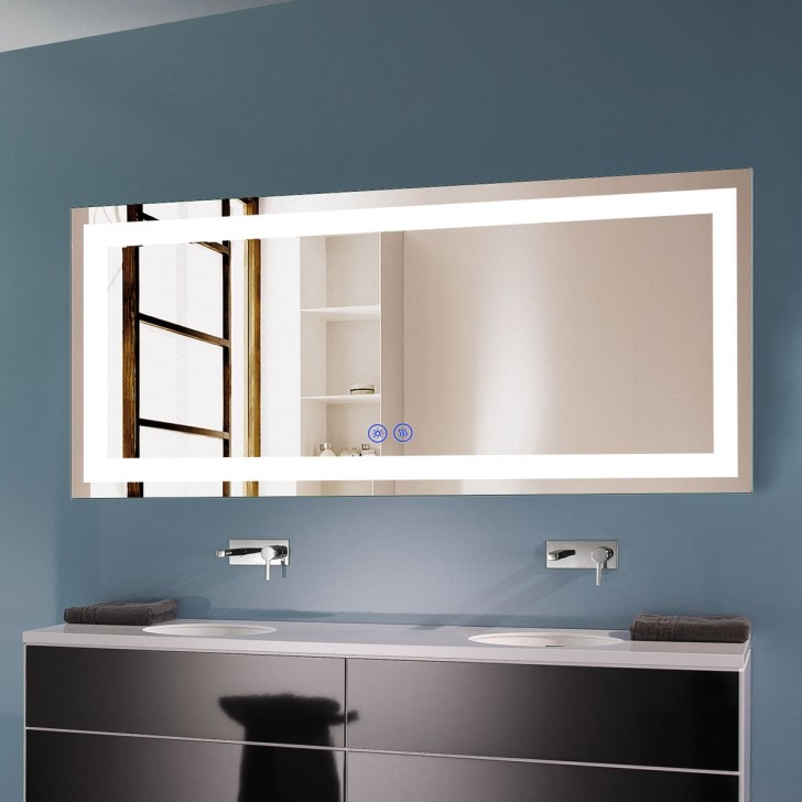 Miroir De Salle De Bain Anti-buée Miroir Lumineux Led Blanc Froid 90 * 65cm  à Prix Carrefour