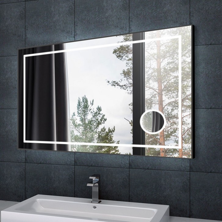 Miroir De Salle De Bain Avec Lumière Led Et Vision À 360° Selfkut