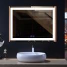 DECORAPORT 48 x 36 Po Miroir de Salle de Bain LED avec Bouton Tactile, Anti-Buée, Luminosité Réglable, Bluetooth, Montage Vertical & Horizontal (D222-4836A)