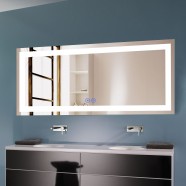DECORAPORT 70 x 32 Po Miroir de Salle de Bain LED avec Bouton Tactile, Anti-Buée, Luminosité Réglable, Bluetooth, Montage Vertical & Horizontal (D221-7032A)