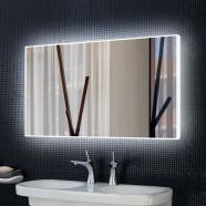 DECORAPORT 60 x 36 Po Miroir de Salle de Bain LED avec Bouton Tactile, Anti-Buée, Luminosité Réglable, Bluetooth, Montage Vertical & Horizontal (D421-6036A)