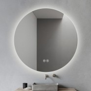 DECORAPORT 36 x 36 Po Miroir de Salle de Bain LED avec Bouton Tactile, Anti-Buée, Luminosité Réglable (D1004-3636)