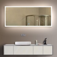 84 x 40 po miroir de salle de bain LED horizontal avec bouton tactile (DK-OD-N031-A)