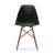 Chaise en plastique moulé noire avec pieds en bois (T811E006-BK)