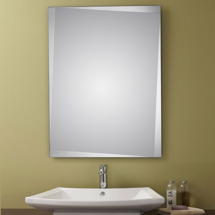 Miroir Argent avec Cadre de Salle de Bains