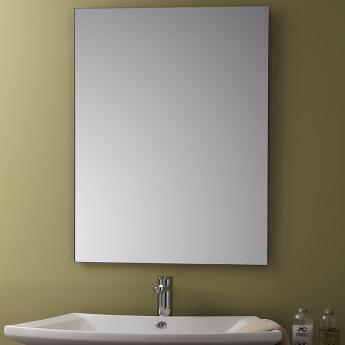 Miroir Argent avec Cadre de Salle de Bains